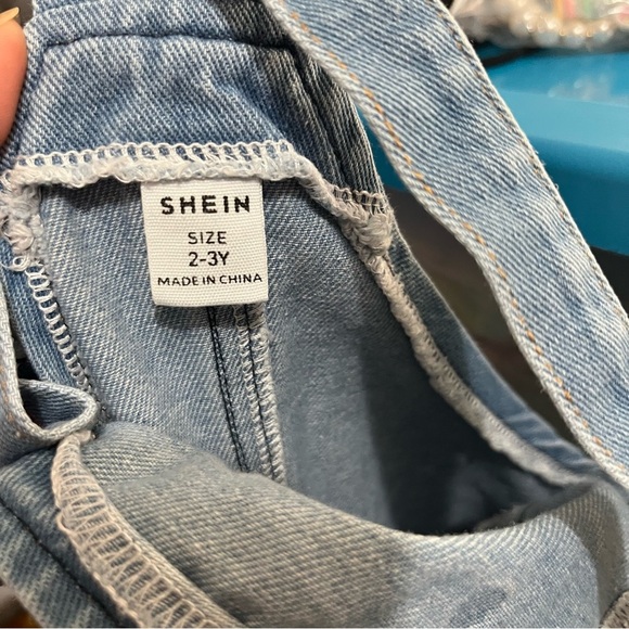 SHEIN Blue Denim Overalls with Relaxed Fit Size 2-3Y - Picture 6 of 6